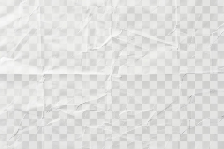 PSD crumpled white paper texture png overlay effect transparent background