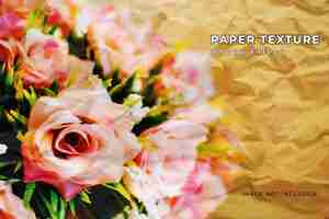 PSD crumpled wrap paper texture photo effect template