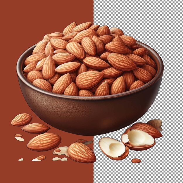 PSD crunchy almond seeds closeup png