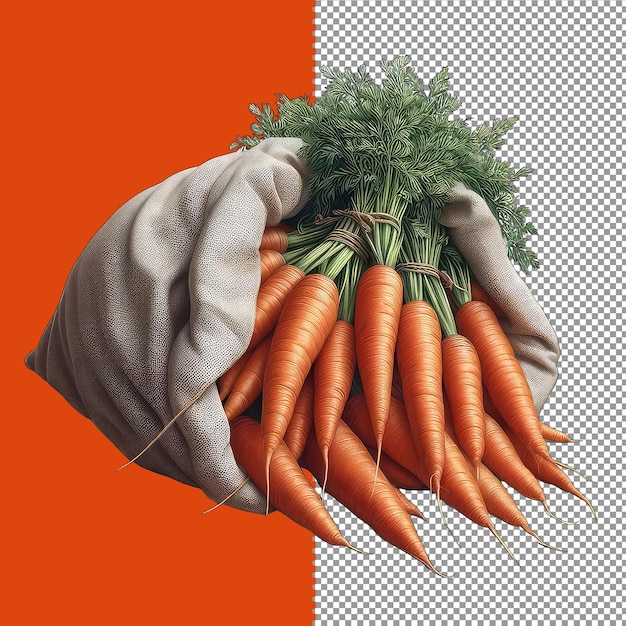 PSD crunchy carrot collection png