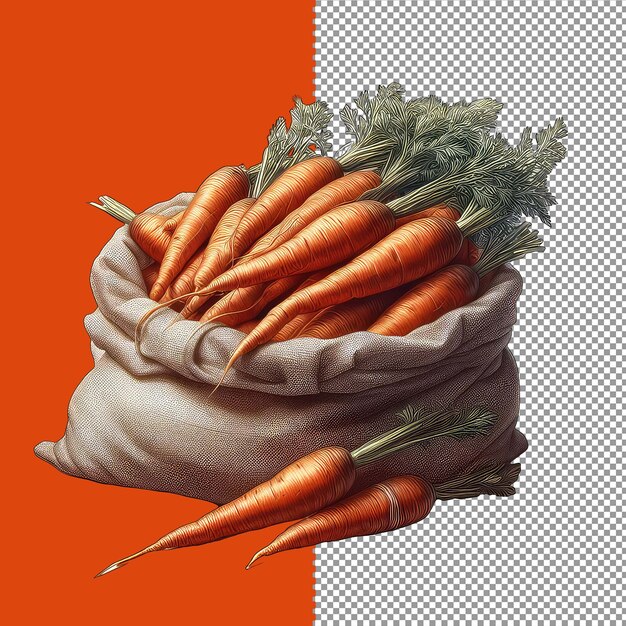 PSD crunchy carrot collection png