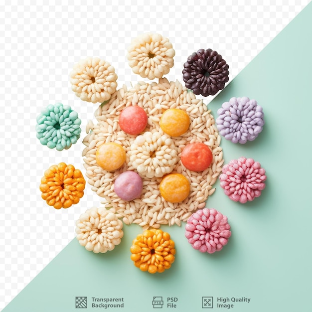 PSD crunchy colored rice cakes from korea