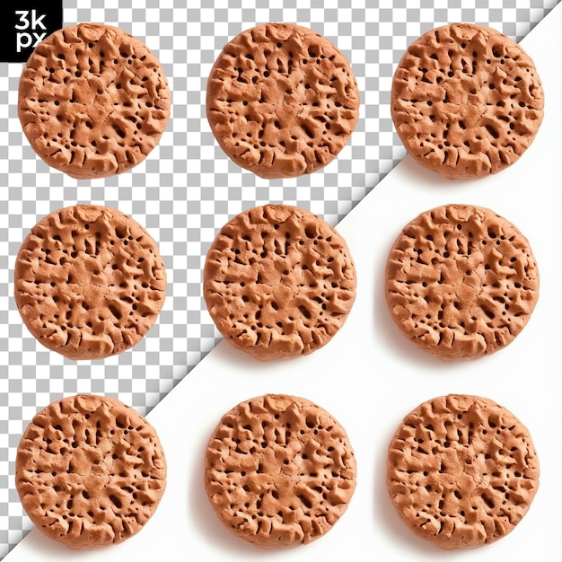 PSD crunchy cookies isolated on transparent background