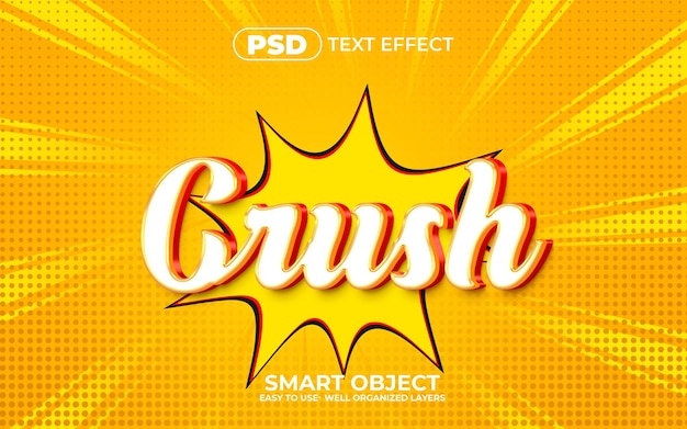 Crush 3d bewerkbare teksteffectstijl