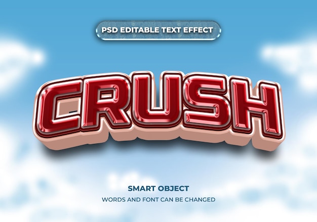 Crush 3d editable text effect
