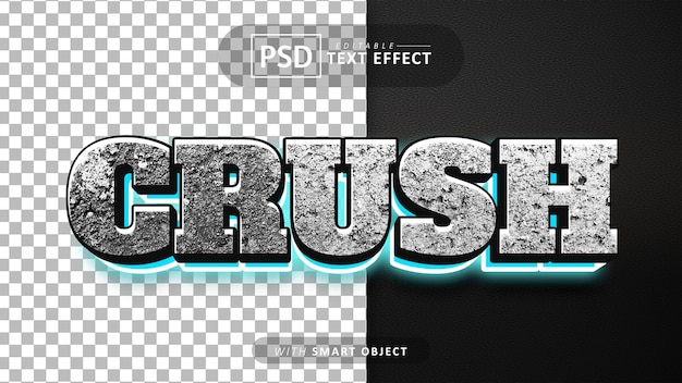 Crush 3d text effect editable