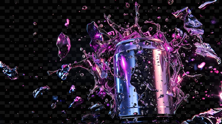 PSD crushed aluminum can fragments with jagged edges and sharp p unique texture background designs