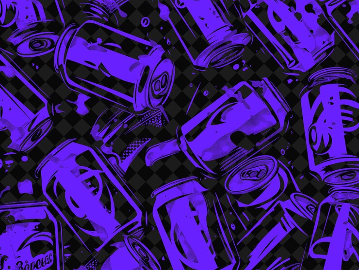 PSD crushed beer cans with dented metal textures and sports equi creative texture background designs