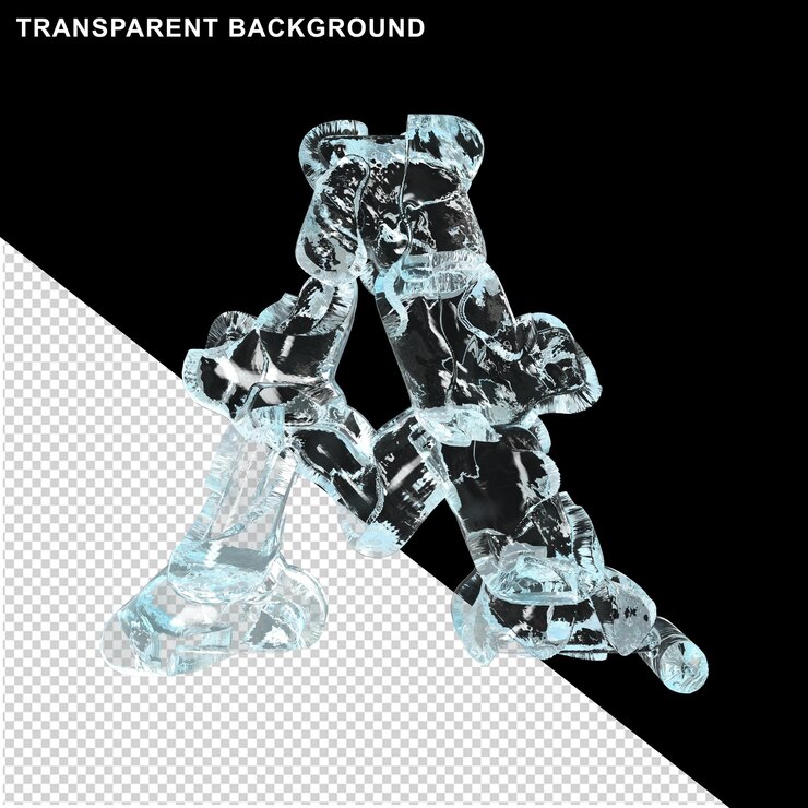 PSD crushed ice letters. 3d letter a