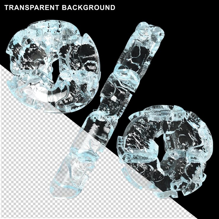 PSD crushed ice symbols. 3d symbol