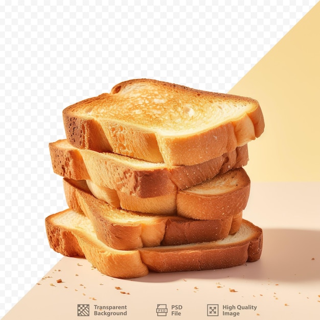 Crusty bread slices isolated on transparent background