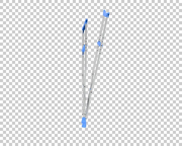 Crutch geïsoleerd op de achtergrond 3d rendering illustratie