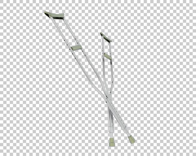 PSD crutch geïsoleerd op de achtergrond 3d rendering illustratie