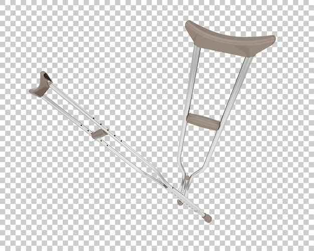 Crutch isolato sullo sfondo illustrazione di rendering 3d