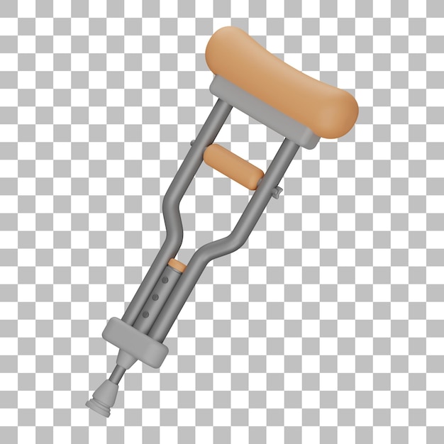 PSD crutches 3d illustration