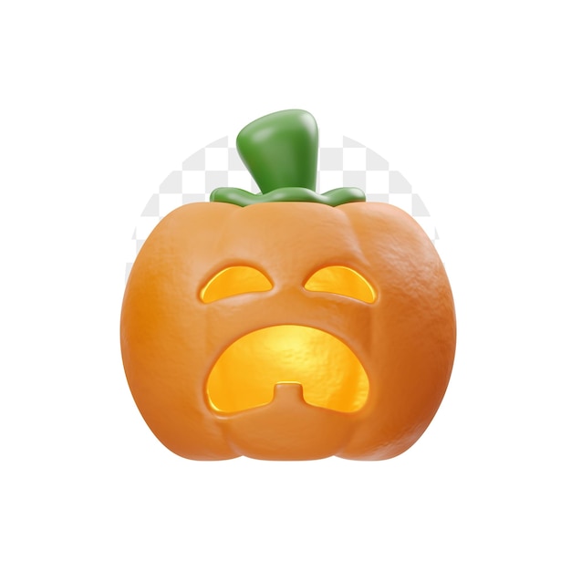 Cry pumpkin 3d illustration