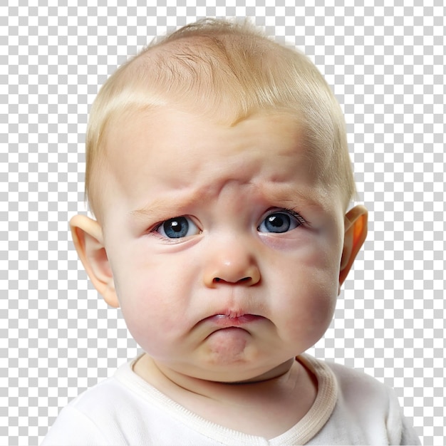 PSD crying baby boy isolated on transparent background