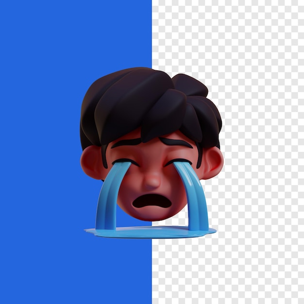 PSD crying emoji 3d icon