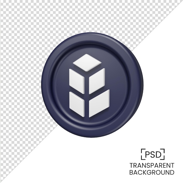 Crypto bancor 3d render illustrazione isolata trasparente