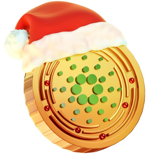 Crypto christmas pack 3d christmas cardano coin icon (iconica della moneta cardano di natale)