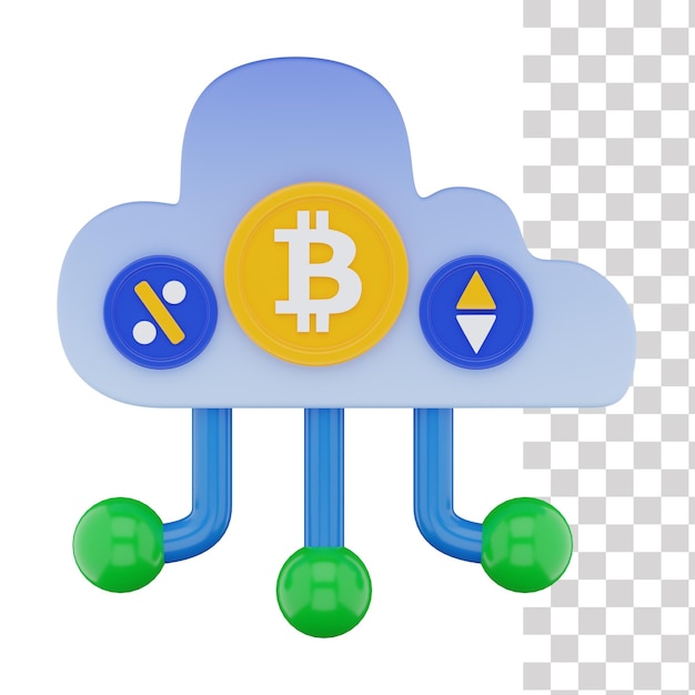 PSD crypto cloud 3d-pictogram