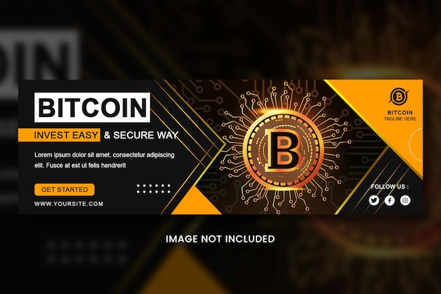 PSD banner di social media bitcoin di criptovaluta