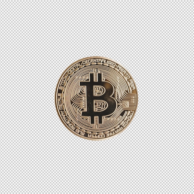 Crypto currency golden bitcoin isolated