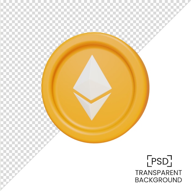 Crypto ethereum 3d render illustratie