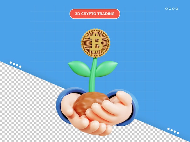 PSD crypto investment 3d icon