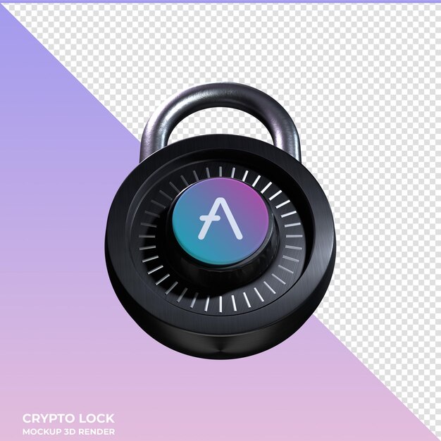 PSD crypto lock aave 3d icoon