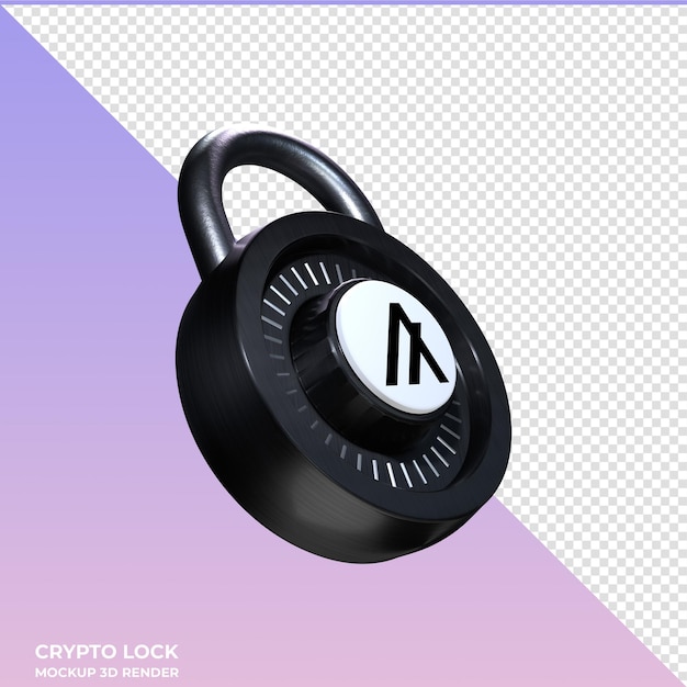 PSD crypto lock algorand algo 3d icon