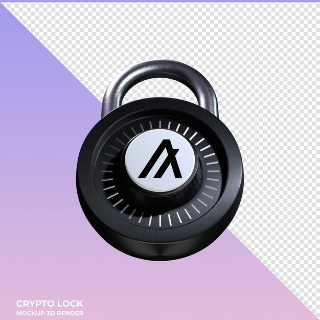 PSD crypto lock algorand algo 3d icon