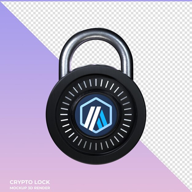 PSD crypto lock arbitrum arb 3d icon