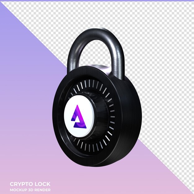 Crypto lock audius audio 3d icoon