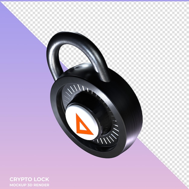 Crypto lock basic attention token bat 3d icon