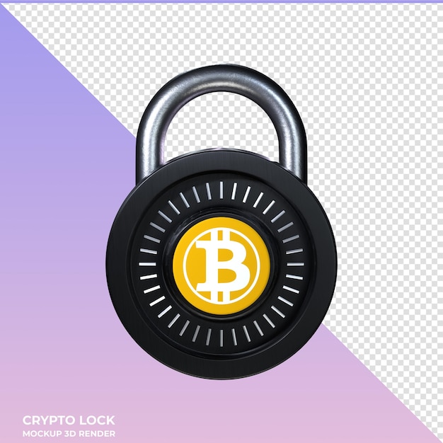 PSD crypto lock bitcoin gold btg 3d icon