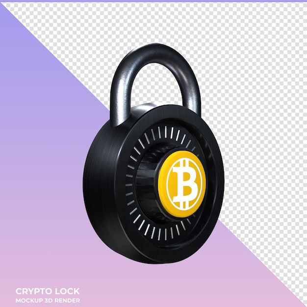 Crypto Lock Bitcoin Gold BTG 3D icon
