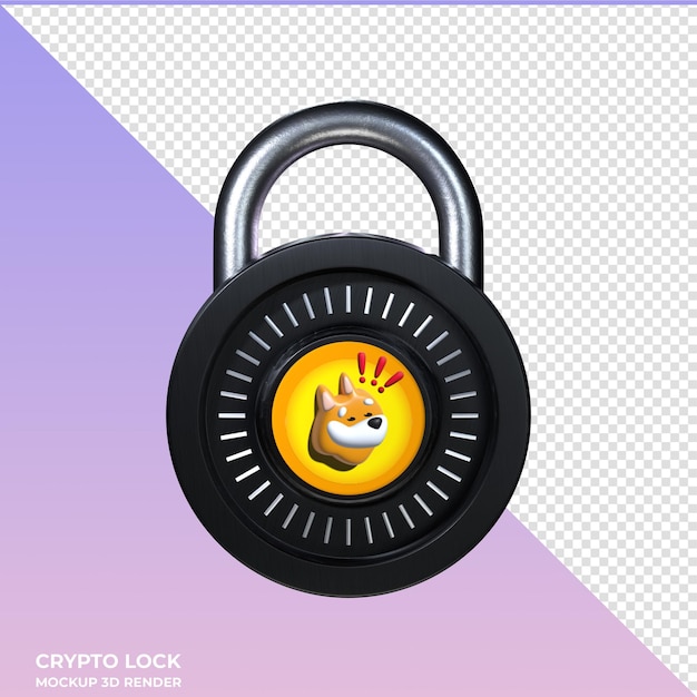 PSD crypto lock bonk 3d icoon
