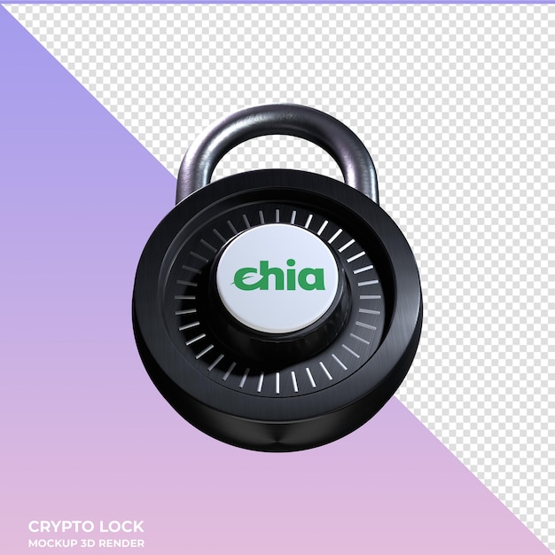 Crypto lock chia xch 3d icoon