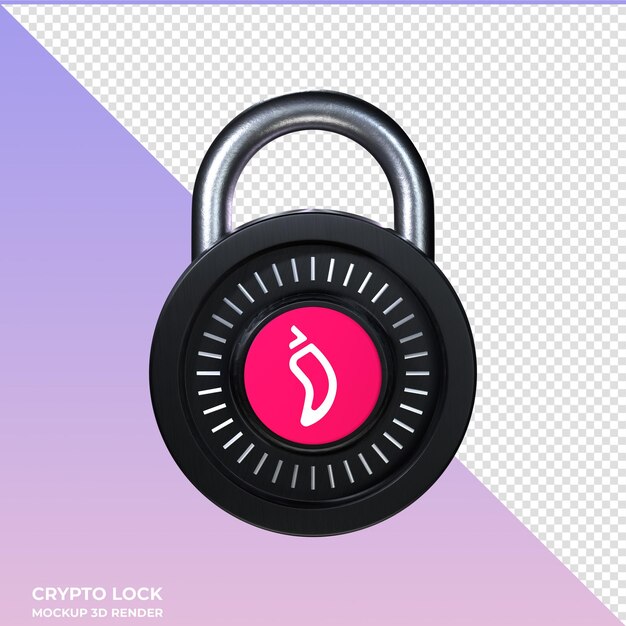 PSD iconica 3d di crypto lock chiliz chz