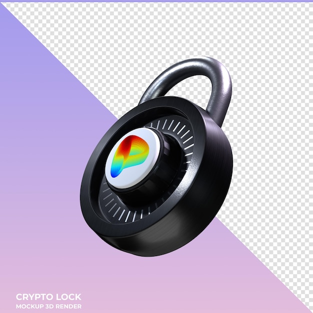 Crypto lock curve dao token crv 3d icoon