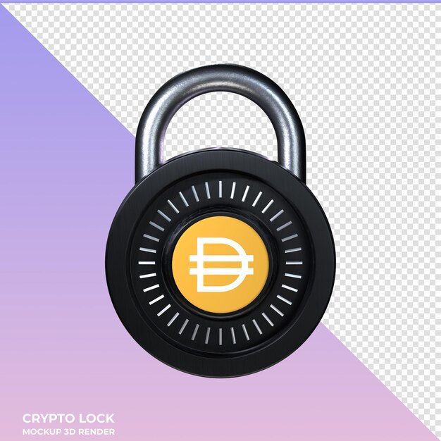 PSD crypto lock dai 3d icoon