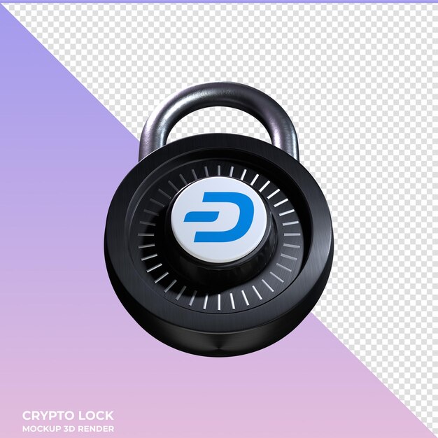 PSD crypto lock dash 3d icon