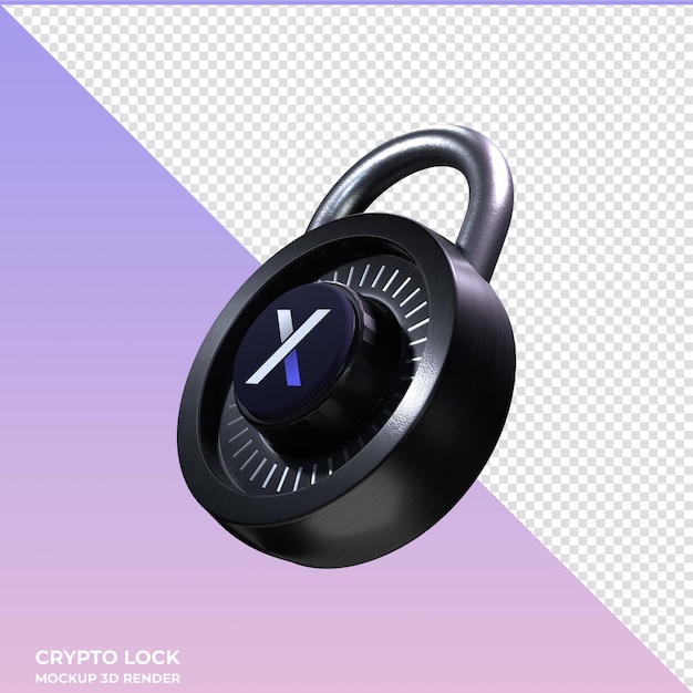 PSD crypto lock dydx 3d icoon