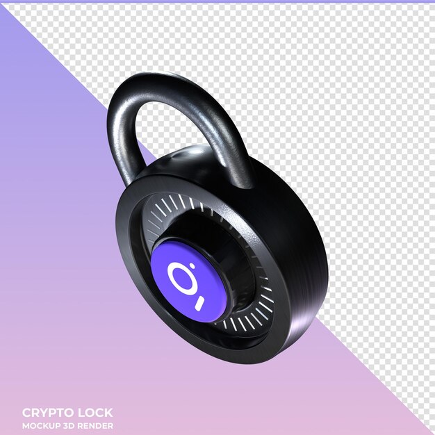 PSD crypto lock the graph grt 3d icon