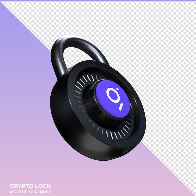 PSD crypto lock het grafiek grt 3d icoon