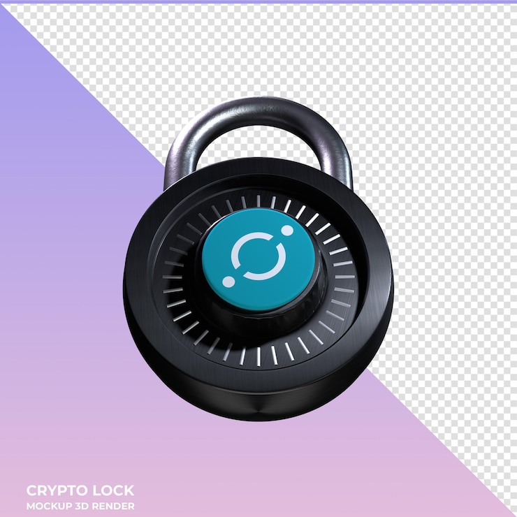 PSD crypto lock icon icx 3d icon