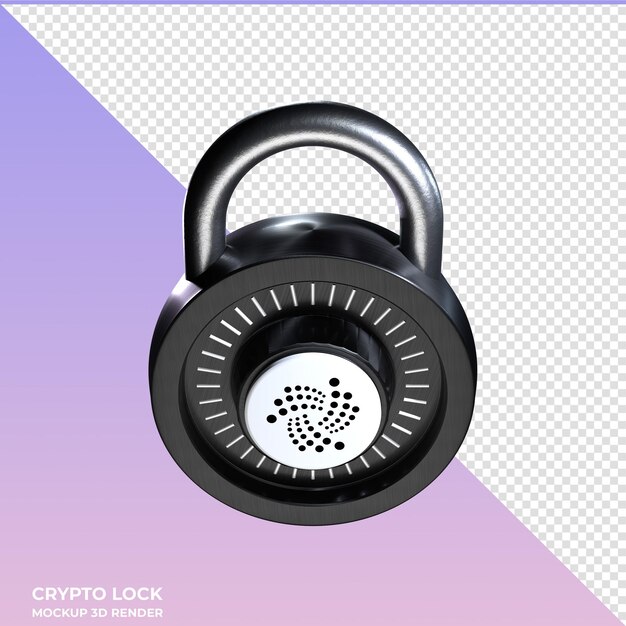 Crypto lock iota 3d icoon