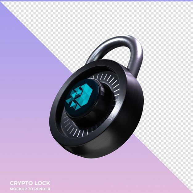 PSD crypto lock iotex iotx 3d icon