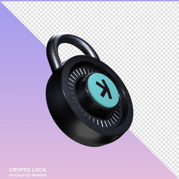 Crypto lock kaspa kas 3d icon